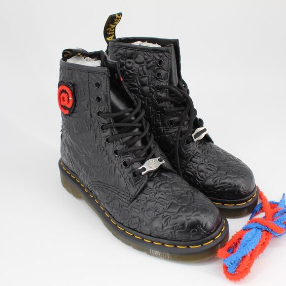 DOC DR. MARTENS X BEARBRICK MEDICOM TOY 1460 BOOTS SIZE 7UK PREOWED WITH BOX main image 4